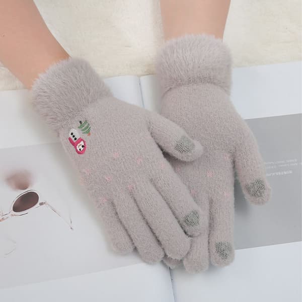 Vinterhansker for kvinner, varme hansker, dame strikkehansker We Grey KLB