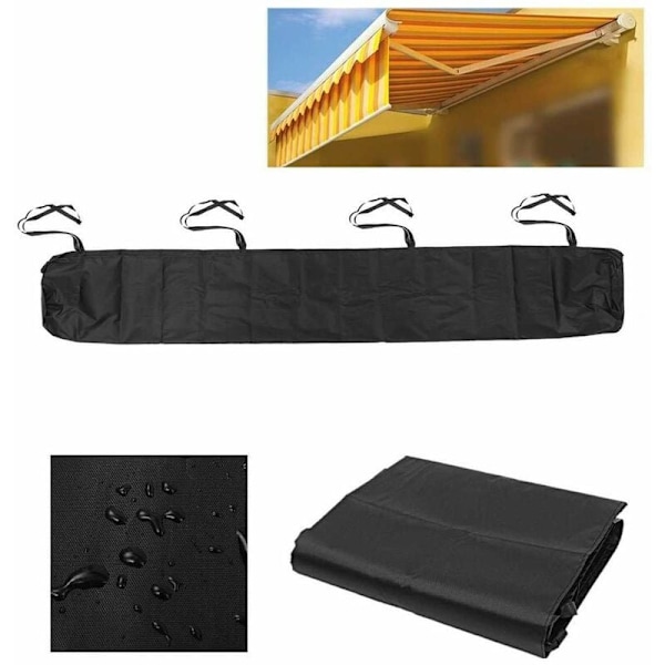 Awning Cover, Waterproof, Sun Protection, Storage Bag, Outdoor and Garden, Black, 3 m KLB