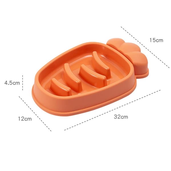 Langsomt foderhundemadsskåle til kæledyr Langsomt fodermadsskåle Orange KLB