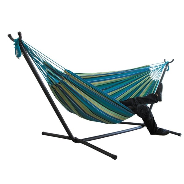 Dobbel hengekøye camping fortykket balan stol oire utendørs hengende seng canvas stol ber ante rammeløs hengekøye 200*150cm(A)