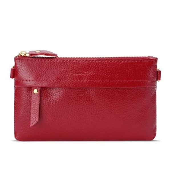 Diagonal en skulder mobil lommebok for kvinner (mørk rød)