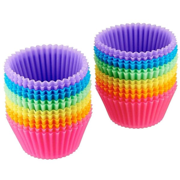 Silikone cupcake bageforme, Heavy Duty silikone bageforme, pakke med 24 KLB
