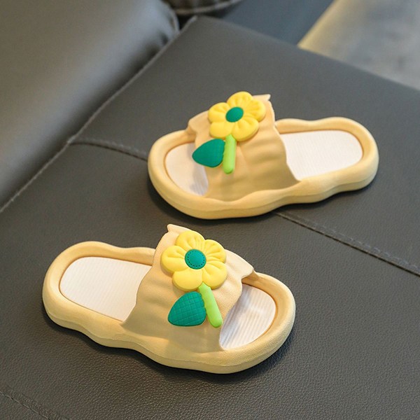 Toddler Girls Tofflor Boy Cushion Slides Sandaler Barn Fin Krämig Gul KLB