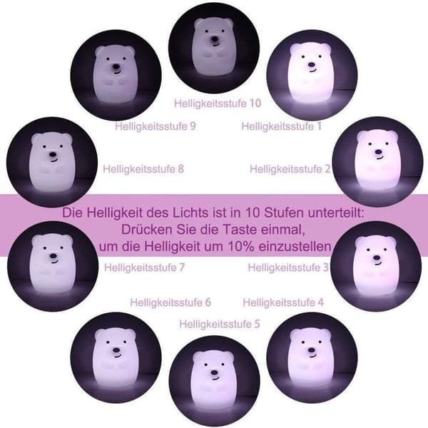 LED nattlys barn 9 farger fjernkontroll dekorasjon gave