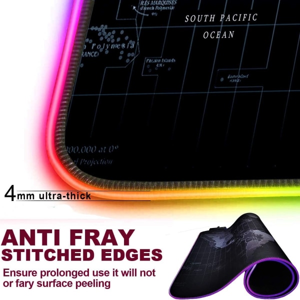 RGB gaming musemåtte - LED bordplade - 900x400 mm KLB
