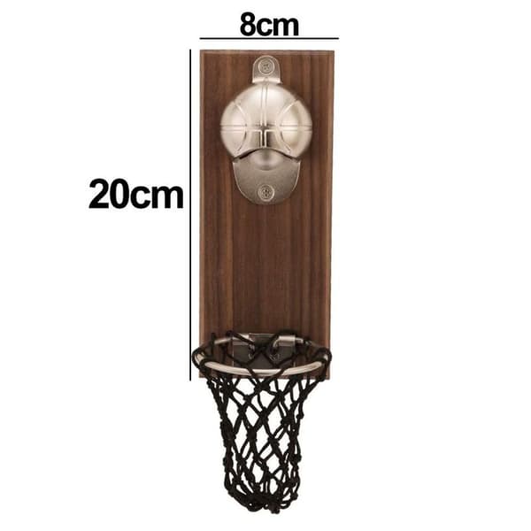 Magnetisk basketball flaskeåbner, træ vægåbner