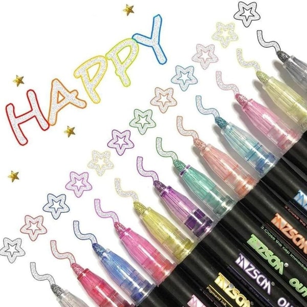 Multifunktionel DIY graffiti pen, 12 farver KLB