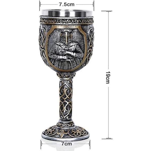 1 set Knight Goblet Armor Samurai Tall Rödvin Glas Personlighet Gåva Öl Paladin Rostfritt stål Cup Game Thrones Glasögon Medeltida Merchandise