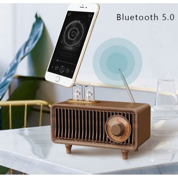 Retro radio med Bluetooth, FM AM SW köksradio retro batteri radio bärbar