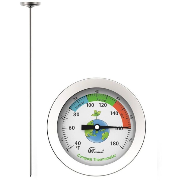 Komposttermometer - Skivetermometer i rustfritt stål for hjemmekompostering