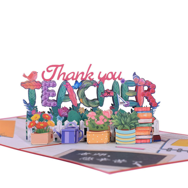 Pop Up kiitoskortti kirjekuorilla, opettajien päiväkortti, 3D KLB