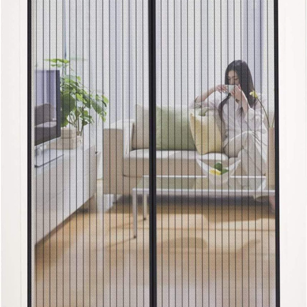 Randig myggnätssänghimmel - Svart, 80 cm x 200 cm