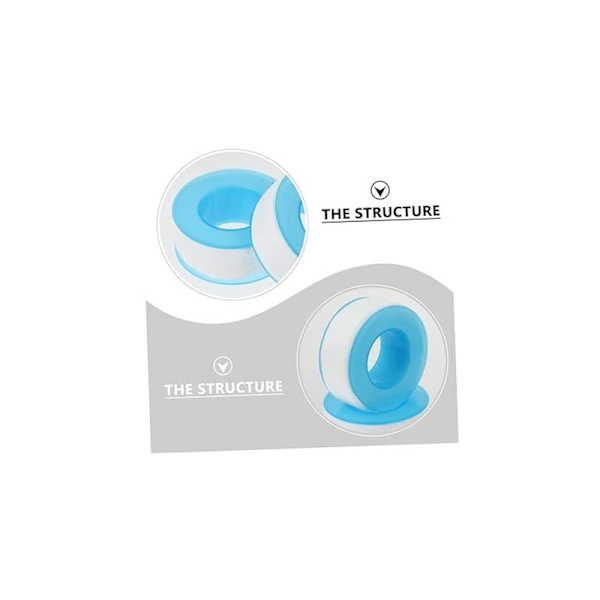 Pakke med 10 Teflon rørleggertape - Teflon vanntett tape 20mm x 20m, Hvit Ptfe tetningsteip for rør Dusjhode Rørleggere Rørforsegling KLB