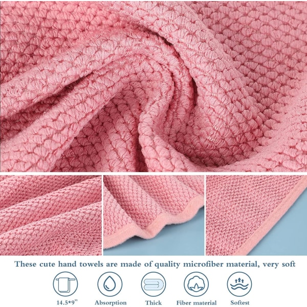 6 stk. Børnehåndklæde Hængende Håndklæde Dyr Vaskeklud Sød Absorberende Mikrofiber Håndklæder Servering