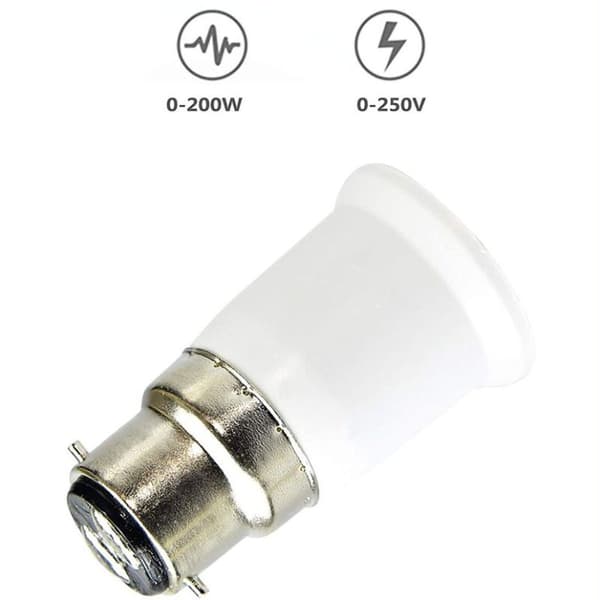 B22 til E27 fatning, LED-adapter, 200 W, varmebestandig, 10 stk.