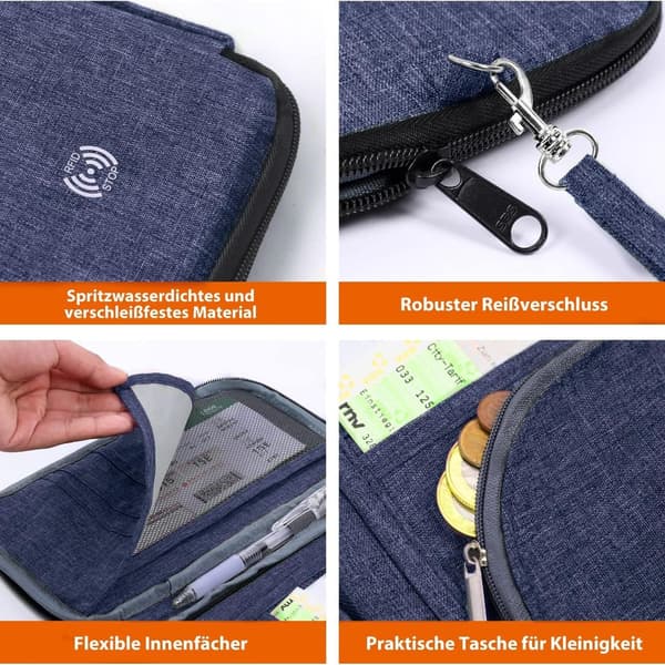 Hikenture Pas Pas med RFID-blokerende ID-lomme Rejsearrangør