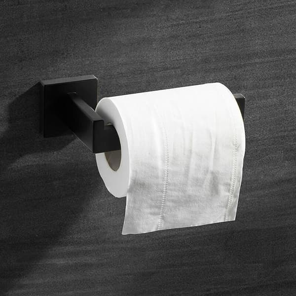 Sort toiletpapirholder i rustfrit stål, rulleholder til toiletpapir