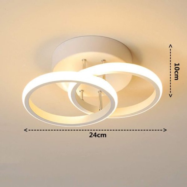 Moderne LED-taklampe, rund hvit taklampe, varm hvit