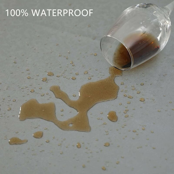 Rektangulær Anti-Stain Dugdug 200x200cm Vandtæt Dug Rektangulær Køkken Dug PU Oliedug Let Vaskbar (Grå) KLB