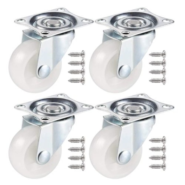 Jizzu 4-pack Swivelhjul, PU-gummi Tunga Last Hjul för