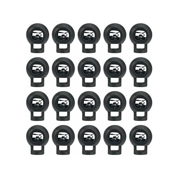 20 st snörlås, snörlås, plastsnörlås, plastsnörlås, fjädersnörlås, snörfjäderstoppknappar, för kläder KLB
