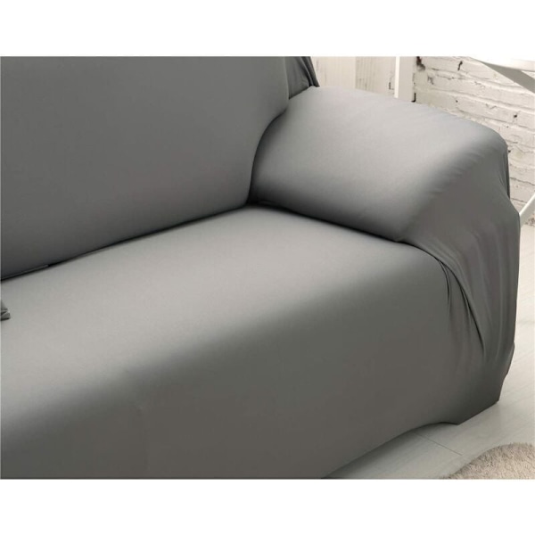 3-seters stretch sofaovertrekk med armlener, sofaovertrekk (grå, 3-seter) KLB