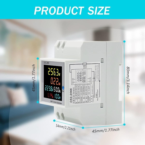 Enfas elektrisk wattmeter, digital elmätare