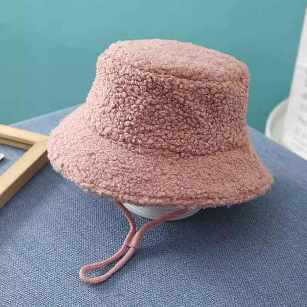 Unisex Barn- och Babyvintermössa, Söt Lammull Pot Hat Äggrosa KLB