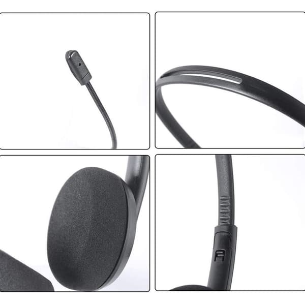 Eachocal PC-headset med mikrofon, stereo USB-støjreducerende mikrofon og KLB