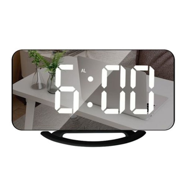 Multifunktionell LED-spegel smink spegel klocka skrivbordsklocka skrivbord automatisk