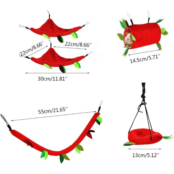 Hamster hængekøje små dyr jungle hængende varm rød KLB