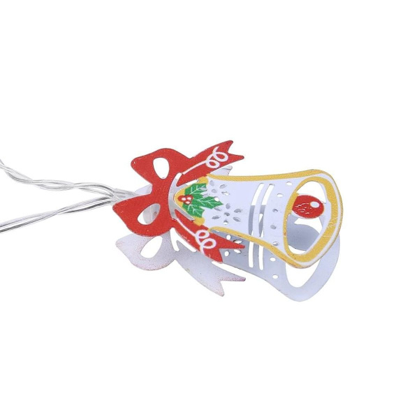 10 LED julelys Batteridrevet Hjemmeindretning Lille klokke 1,15 m KLB