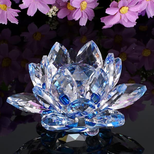 Krystal Lotusblomst, dia 100mm(4\") - Til Hjemmeindretning, Ideel Gave