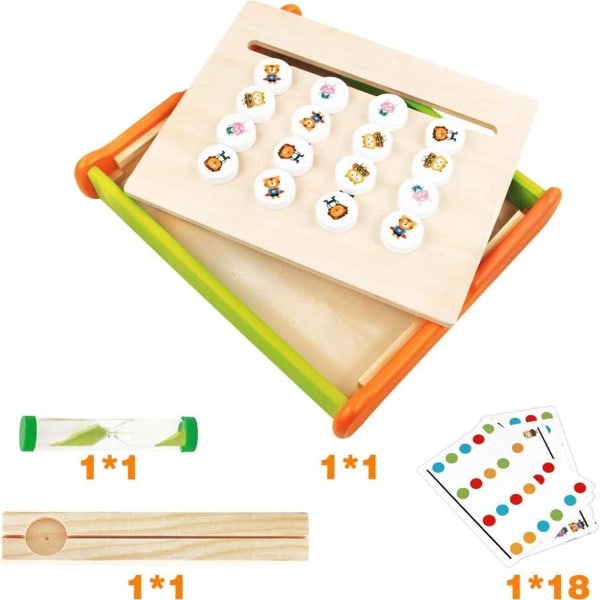 Træpuslespil sorteringsspil trælegetøjspuslespil børns trælegetøj farve dyr KLB