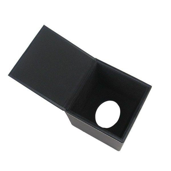 Tissue box skinn svart firkantet serviettholder