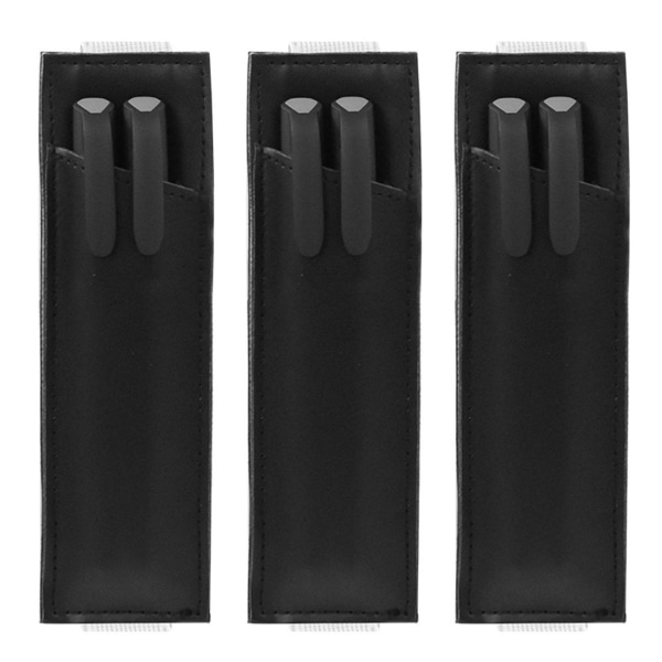 Pakke med 3 penneholdere, pennecover lædertilbehør, elastik sort