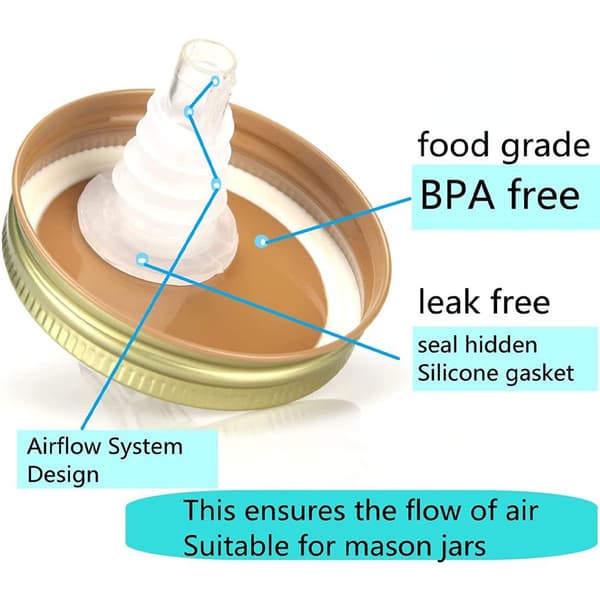 Fri flödande Mason Jar Pourer i guld