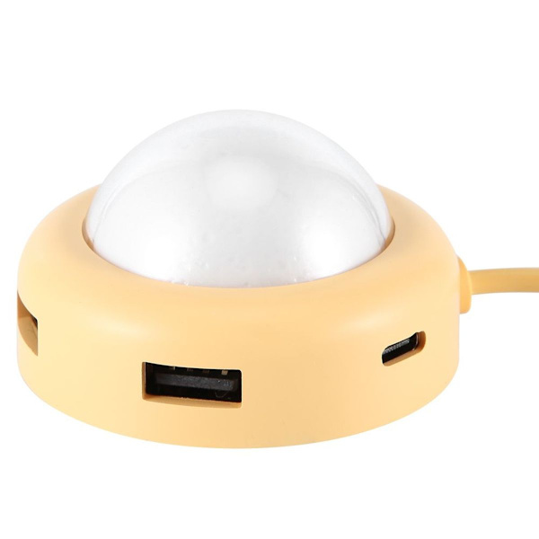 USB Hub Splitter Adapter 4 Port Multifunksjon LED Lys KLB