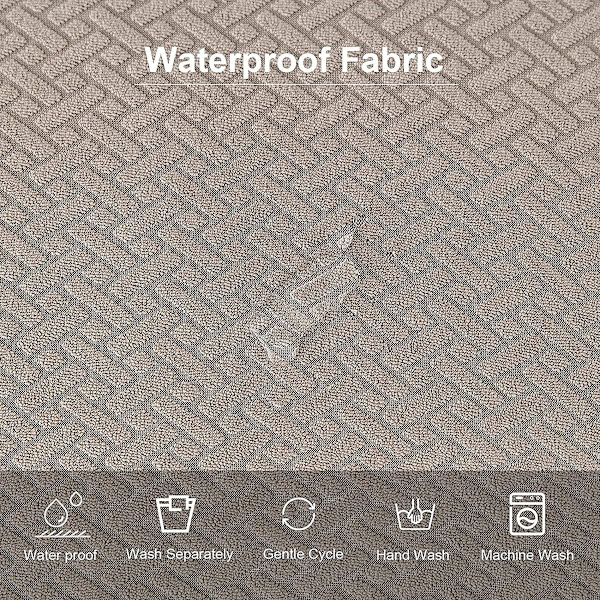 Stoltrekk 4 stykker Stolputer Trekk Vanntett Flyttbar Stolsetetrekk Vaskbart Jacquard Elastisk Stolsetetrekk for Spisestue Sand