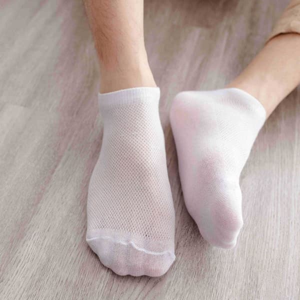 Ultra-tynde silkestrømper til mænd, transparente, forretningshvide KLB