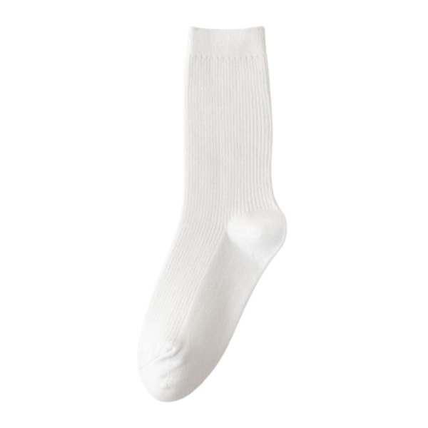 Miesten sukat klassista puuvillaa, yksivärinen, pino-sukat valkoista KLB