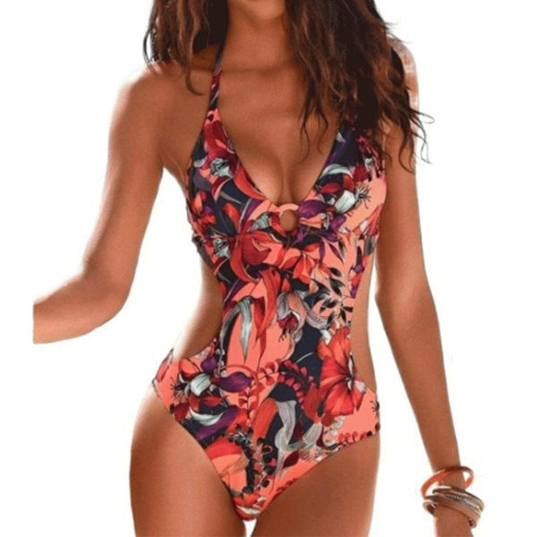 Hel badedragt halter hals slips bikini badedragt