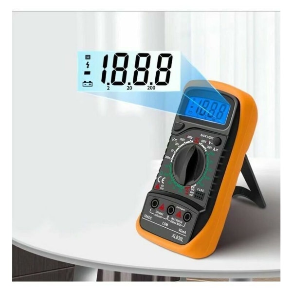 XL830L digitalt multimeter 2000 teller minimultimeter Batteritester Strømspenning AC