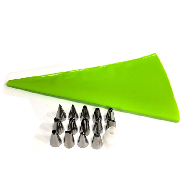 Piping Bag og kakedekoreringstilbehør Sett Baketilbehør Grønn KLB