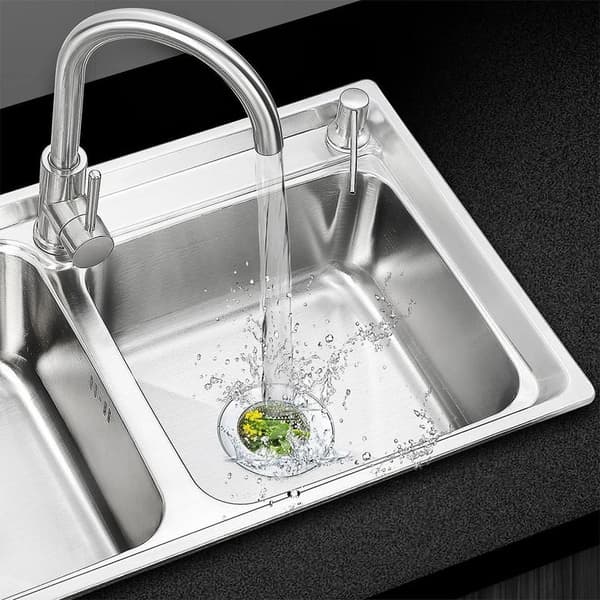 Set med 2 silkurver til kjøkkenvask, rustfritt stål, stor