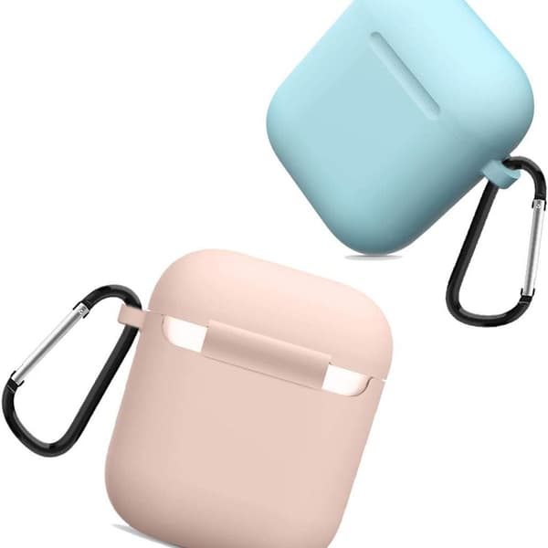 Airpods-dekselbeskyttelse er kompatibel med rosa blå