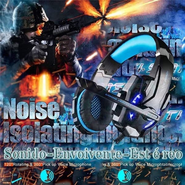 Gaming headset for PS4 Xbox One headset med stereo surround