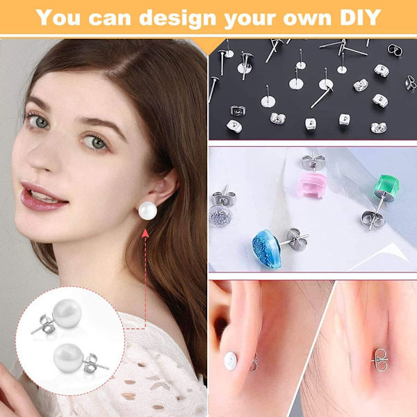 Örhänge gör-det-själv-kit, örhänge tillbehör set inklusive örhänge
