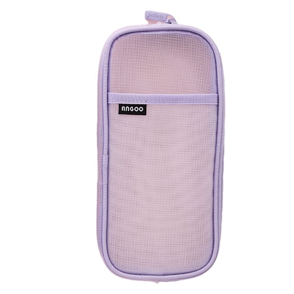 Nätpennfodral med rutnät Transparent Enkel Pennfodral Organizer Lila