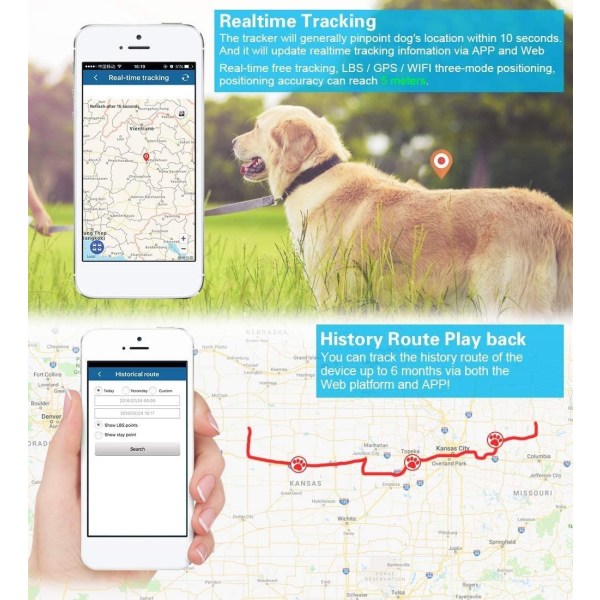 GPS-paikannus koirille ja kissoille, GPS-traktori reaaliaikainen vedenpitävä tiehistoriallinen laitepaikannus ilmainen sovellus